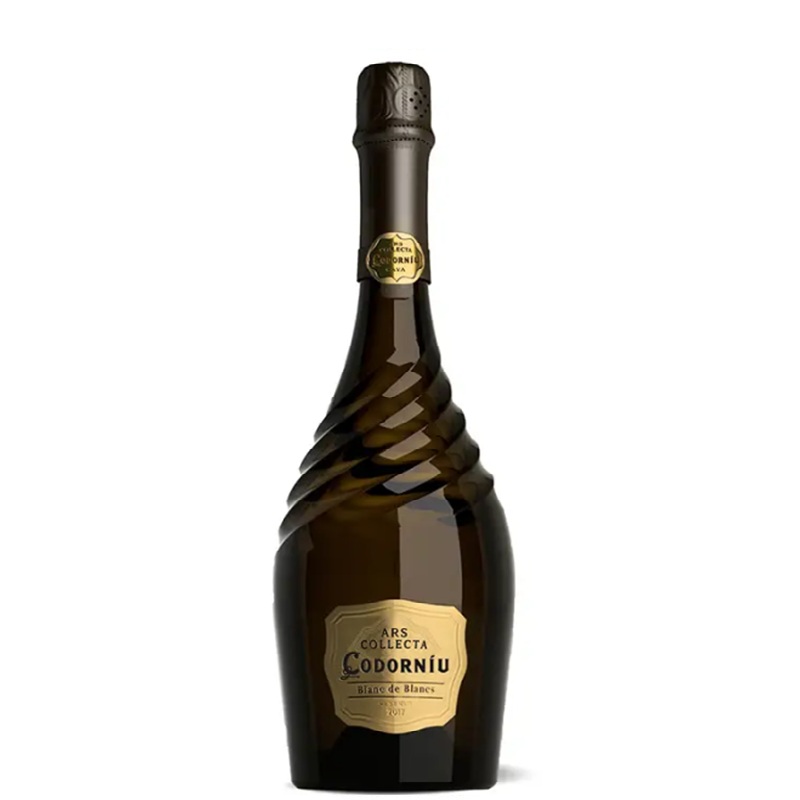 Botella de Cava Codorníu Ars Collecta Blanc de Blancs Gran Reserva 75cl en fons transparent