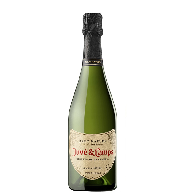 Botella de Cava Juvé & Camps Reserva de la Família Gran Reserva Brut Nature 75cl en fons transparent