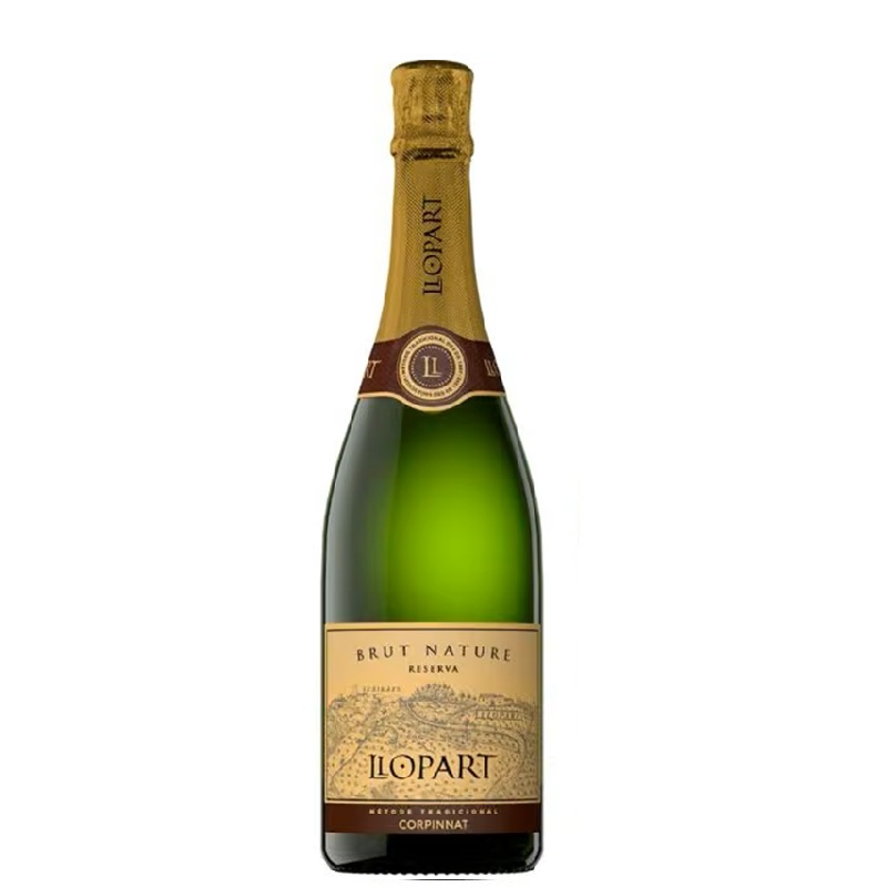 Botella de Llopart Reserva Brut Nature Corpinnat 75cl en fons transparent