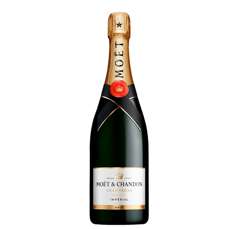 Botella de Champagne Moët & Chandon Impérial Brut 75cl en fons transparent